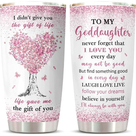 Goddaughter Gifts from Godmother Gifts for Goddaughter Tumbler Goddaughter Baptism Birthday Gifts God-Daughter Gifts from Godfather Goddaughters First Communion Gift Coffee Cup 20oz 1PC Goddaughter Gifts from Godmother Gifts for Goddaughter Tumbler Goddaughter Baptism Birthday Gifts God-Daughter Gifts from Godfather Goddaughters First Communion Gift Coffee Cup 20oz 1PC