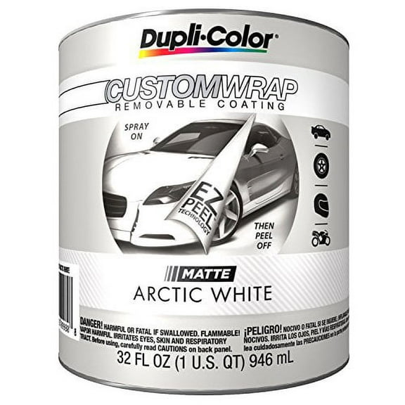 VHT/ Duplicolor CWBQ798 Paint Custom Wrap Matte Arctic White 1 Quart Can