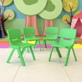 thumbnail image 2 of Flash Furniture Whitney 4 Pack Green Plastic Stackable School Chair with 13.25'' Seat Height, 2 of 13