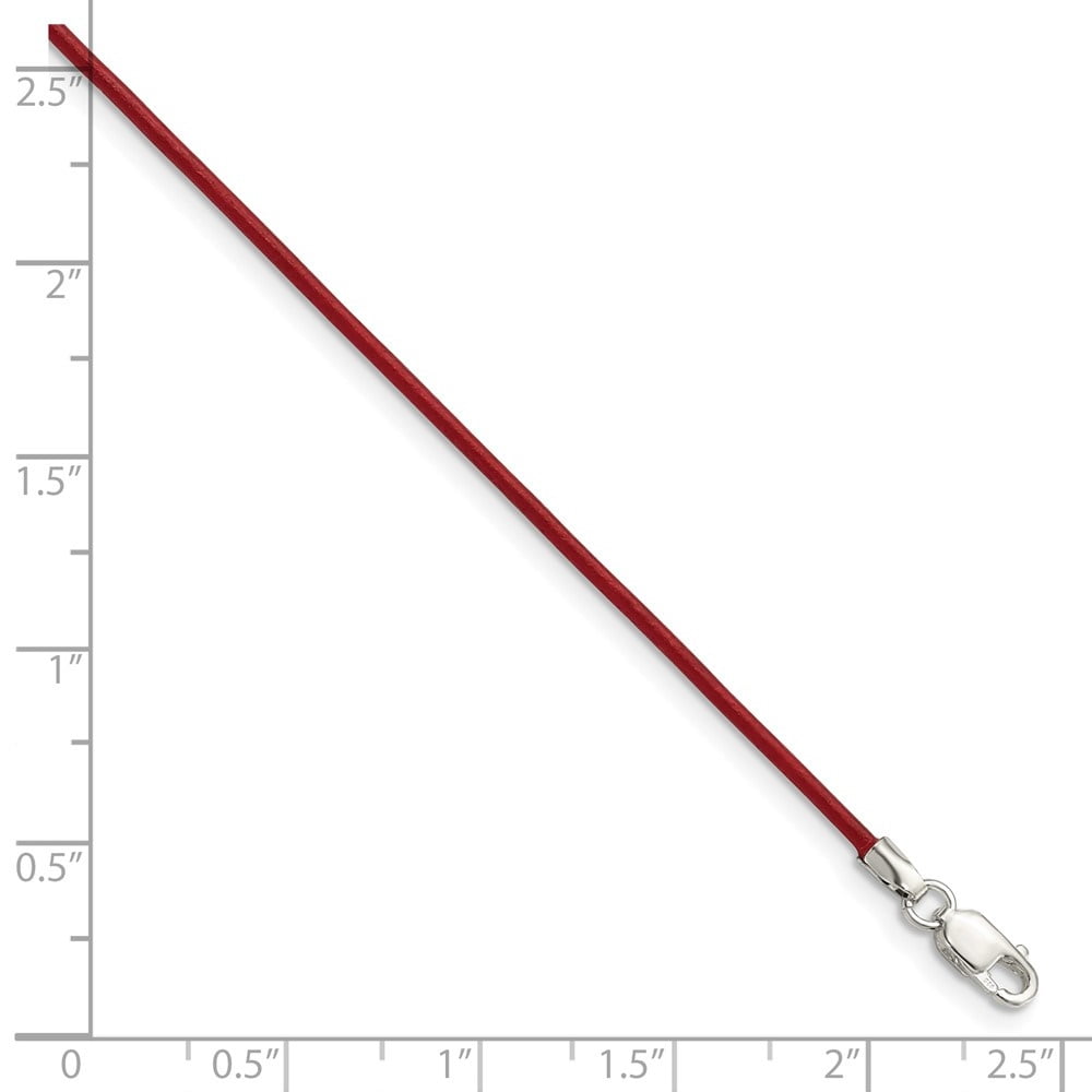 Auriga Fine Jewelry 925 Sterling Silver 1.5mm Poppy Leather Cord Necklace 16inch Necklace for Women