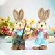 thumbnail image 4 of 2 figuras de conejo de Pascua, regalo de Pascua, linda estatua decorativa de conejo de paja. Estilo A, 4 of 8