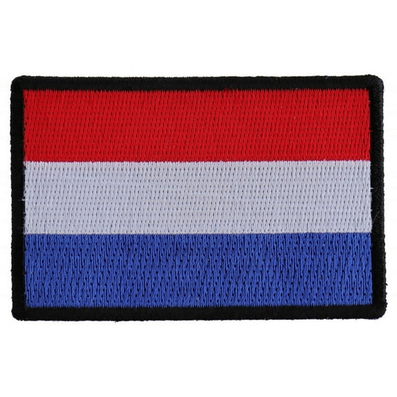 Patch, Embroidered Patch (Iron-On or Sew-On), Netherlands Dutch Flag Patch, 3" x 2"