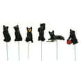 thumbnail image 1 of Décor de Chat Noir, Mignon Chat Noir Statuette Pieu Design Assorti Style 6Pcs pour l'Extérieur, 1 of 8