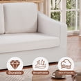 thumbnail image 6 of Ebello 2-Seater Loveseat Sofa, Thick Cushion Soft Fabric Upholstered Compact Couch for Living Room, Apartment, Office (Beige), 6 of 8