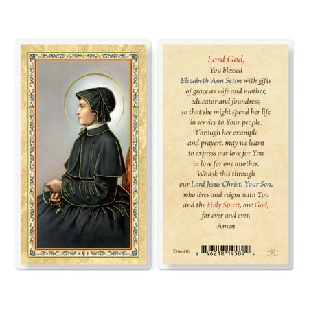 

Prayer to St. Elizabeth Seton Gold-Stamped Laminated Catholic Prayer Holy Card with Prayer on Back Pack of 25