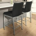 thumbnail image 3 of Amisco Perry Plus 26" Counter Stool - Black Faux Leather/Glossy Grey Metal, 3 of 10