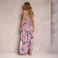 thumbnail image 4 of Women's Summer Deep V Sexy Spaghetti Strap Sleeveless Printed Ruffle Backless Dress, 4 of 5