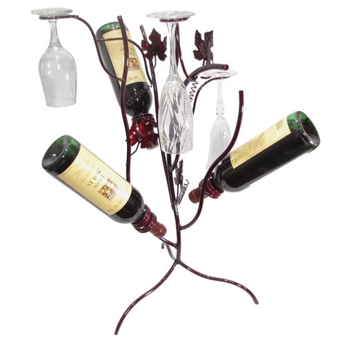Metrotex Designs Grapevine Stem Tree 3 Bottle Tabletop Wine Rack