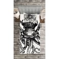 thumbnail image 3 of Ambesonne Octopus Quilted Bedspread Set 2 Pcs, Vintage Diver Animal, Twin Size, Charcoal Grey and White, 3 of 3