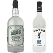 Dhōs Handcrafted Non-Alcoholic Gin w 1 Pack Owen’s Mixers Club Soda - Keto-Friendly, Zero Sugar, Zero Calories, Zero Proof - 750 ML - Perfect for Mocktails - A