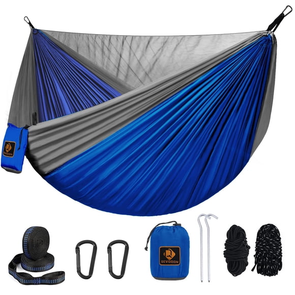 Hamaca de camping Qevooon de nailon con mosquitera y correas de 3 m