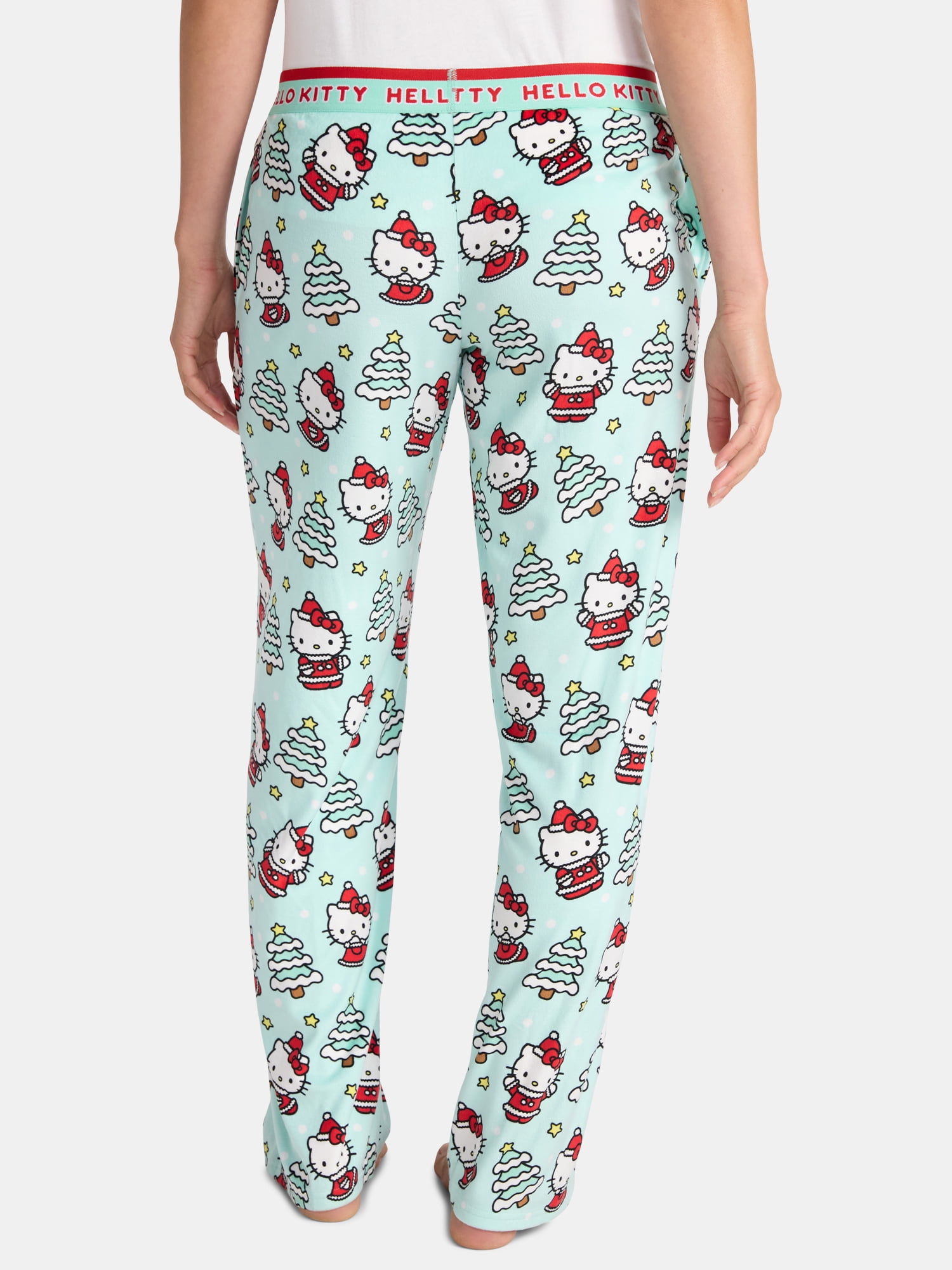 Hello Kitty Women's and Women's Plus Christmas Print Velour Sleep Pants, Sizes XS-3X