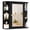 Black, variant on Costway, White, Medium Density Fiberboard, Multipurpose Mount Wall Surface Cabinet Mirror Glass, 26.00 x 6.50 x 23.50 Inches