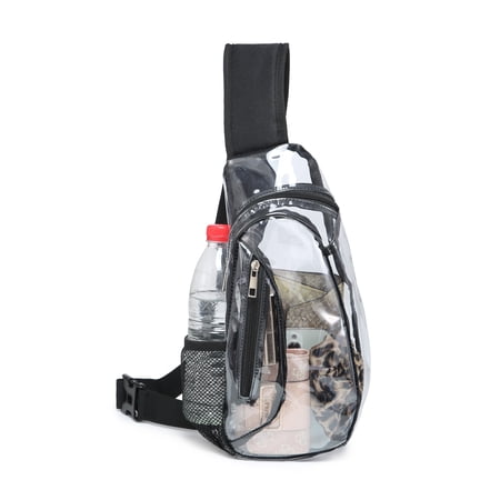 XB Sports Clear Sling Backpack for Men Outdoor Chest Bag Daypack Contest Concert Backpack Sling Purse Best Grads Gifts