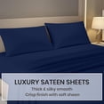 thumbnail image 3 of Kotton Culture 1000 TC Egyptian Cotton California King Size 16" Deep Bed Sheet Set Navy Blue Color, 3 of 4