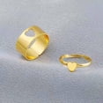 thumbnail image 3 of Juego de 2 s para Parejas, Mujeres, Abierto, Corazón, Oro, Plata Sunnimix Anillos a juego, 3 of 6