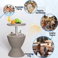 thumbnail image 7 of PATIOEASY 8 Gallon Adjustable Height Outdoor Ice Bucket – Outdoor Patio Cooler Bar Table with Drain Plug, Rattan-Style Resin Cool Bar for Poolside, Deck, BBQ & Parties -Black, 7 of 7