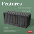 thumbnail image 3 of Keter Kentwood 92 Gallon Resin Deck Box-Organization and Storage for Patio Furniture Outdoor Cushions, Throw Pillows, Garden Tools and Pool Floats, Graphite, 3 of 10