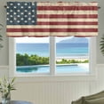 thumbnail image 3 of Retro Red Blue American Flag Farmhouse Short Window Curtain Valances, US Flag Vintage Stars Rod Pocket Kitchen Valances for Living Room Bedroom Bathroom Cafe 60" x 18", 3 of 8