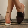 thumbnail image 5 of Miluxas Mules for Woman Flats Fashion Comfortable Slip on Women Mules Flats Shoes Backless Loafers Brown 8.5(41), 5 of 9