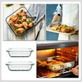 thumbnail image 2 of 2pcs Glass Baking Trays Pizza Baking Pans Baking Rice Pans Kitchen Bakeware, 2 of 9