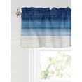 thumbnail image 6 of Valances for Windows Ombre Navy Rod Pocket Cafe Window Treatments Valance Curtains for Kitchen Bathroom Laundry Basement Windows 42"x12", 6 of 9