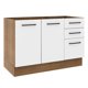 thumbnail image 1 of Mueble de Cocina Para Tarja Madesa Agata 2 Puertas y 3 Cajones Marrón/Blanco, 1 of 5