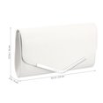thumbnail image 5 of Ferencaa White Evening Bag Handbag Wedding Party Message Bag Clutch Bag Purse Simple Chain Bag for Women Ladies, 5 of 10