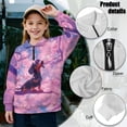 thumbnail image 6 of COEQINE Girls Quarter Zip Sweatshirt Tops, Long Sleeve Loose Fit Sweatshirt Pullover, Printed Fashion Top for Kids Teens Ages 13-14 Machine Wash, Dachshund Flower Pink, 6 of 7
