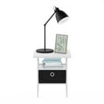 thumbnail image 4 of Pemberly Row End Table Nightstand with Bin Drawer in White/Black, 4 of 5