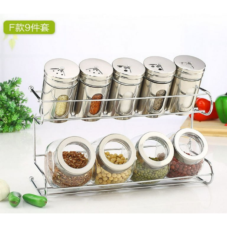 200ml Square Bamboo Spice Jar Bundle With Bamboo Step 