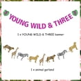 thumbnail image 7 of Young Wild and Three Birthday Decorations for Girls - Young Wild & Three Banner, Wild Animal Birthday Banner, Jungle Safari Theme Party Decorations for 3rd Birthday, 7 of 7