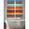 thumbnail image 4 of Mexican Stripes Sheer Curtains 2 Panels Set Rainbow Striped Abstract Art Vintage Sheer Window Curtains Light Filtering Rod Pocket Voile Drapes for Bedroom Living Room 52"x63", 4 of 8