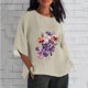 thumbnail image 1 of Fiudx Liquidación de Ahorros de Verano Blusa Holgada con Estampado de Manga 3/4 para Mujer, Estilo Informal, con Estampado de Alzheimers, 1 of 4