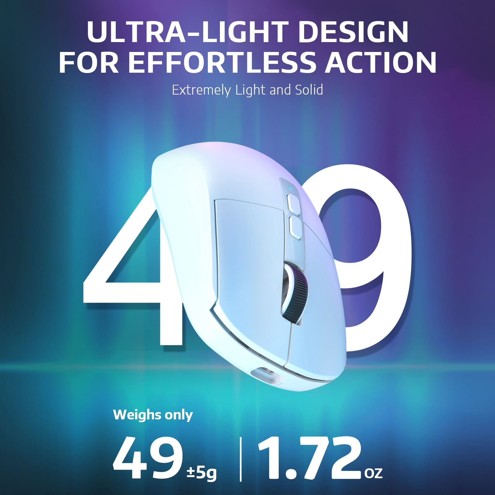 Manbasnake X6 Superlight Optical Wireless Gaming Mouse with Magnetic RGB Charging Case, White