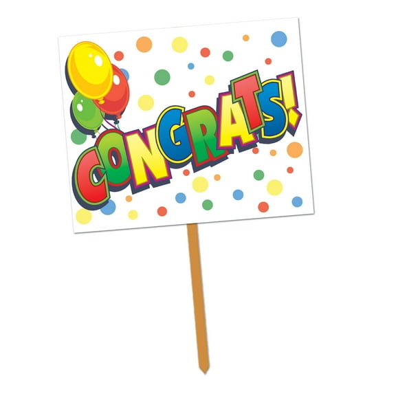 Beistle 23.75" Warm and Vibrant General Occasions Rectangular "Congrats!" Yard Sign