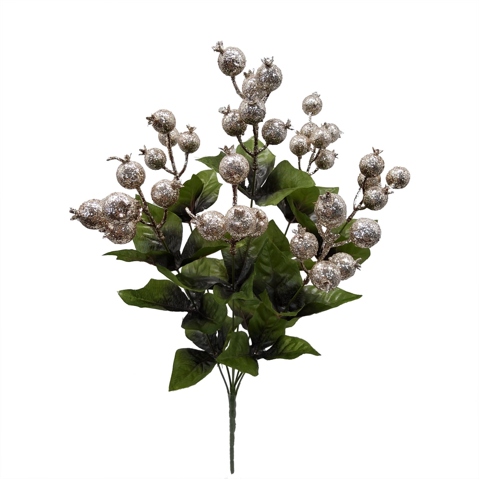 Mainstays Champagne color Glitter Berry Bush, Artificial Flower