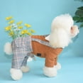 thumbnail image 3 of Xmarks Dog Wedding Suit Pet Clothes boy Dog Outfits Jumpsuit Gray Bow Shirt Top with Overalls Puppy Clothes Dog Costume, 3 of 5