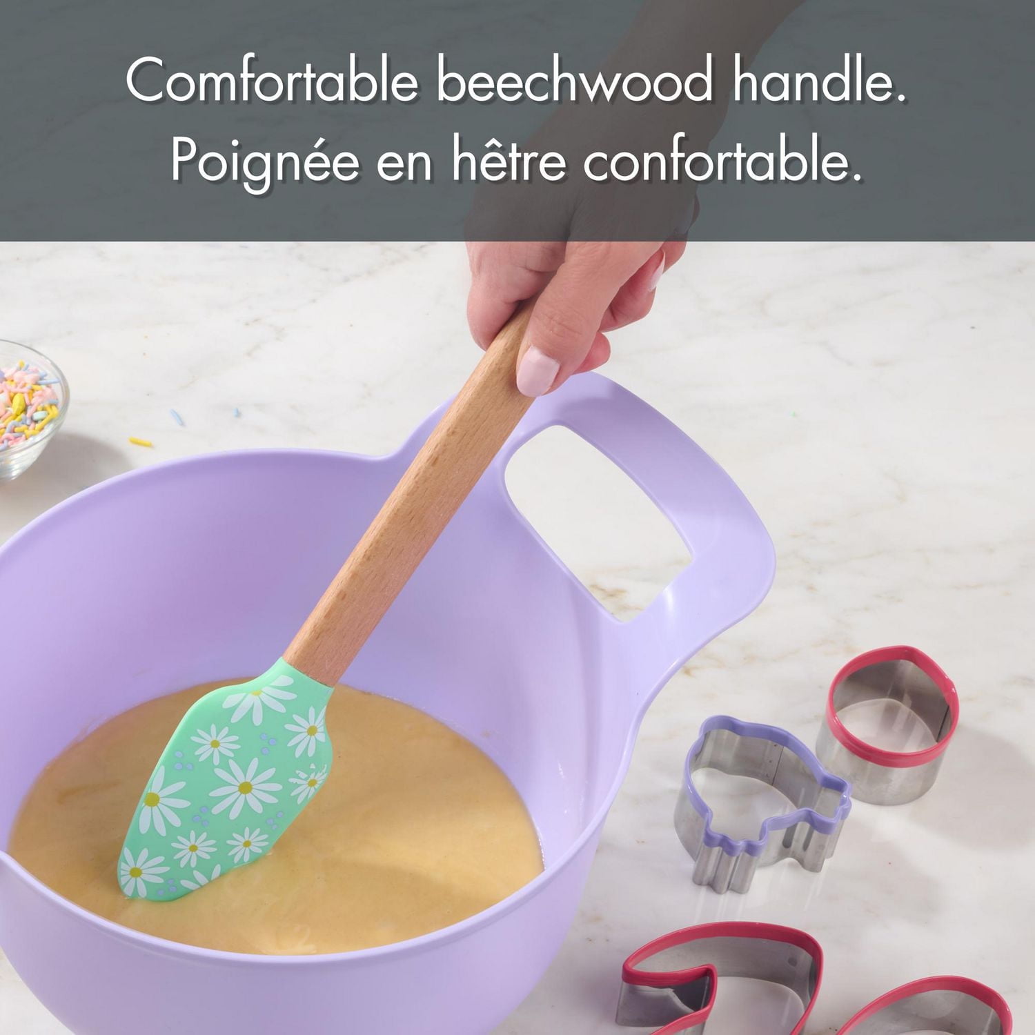 Way to Celebrate 12-inch Silicone Spatula, Flower, Green