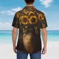 thumbnail image 4 of Fotbe Rustic Sunflower Bouquet Camisa Hawaiana para Hombre Unisex – Camisa Casual de Verano con Botones de Manga Corta de Algodón y Lino,X-Large, 4 of 7