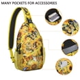 thumbnail image 2 of Sunflower Bloom Country Sling Backpack for Women, Rustic Floral Crossbody Shoulder Bag with Boho Yellow Wildflowers, Vintage Aesthetic Daypack, 2 of 6