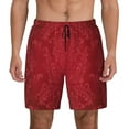 thumbnail image 3 of Uemuo Vintage Burgundy Pattern Mens Swim Trunks Quick Dry Board Shorts with Mesh Lining, Stretch Beach Shorts Quick Dry No-Chafing Board Shorts-XX-Large, 3 of 9