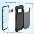 thumbnail image 2 of Mantto for Google Pixel 8 Case, 3 in 1 Heavy Duty Rugged Hybrid Anti Slip Shockproof Hard PC Cover Soft Silicone Bumper Non-Slip Protective Phone Case Cover for Google Pixel 8, Black, 2 of 7