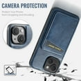 thumbnail image 5 of Compatible with Magsafe Magnetic 2 in 1 Detachable Wallet Case with Card Holder for iPhone 13, for Women Men, PU Leather Flip Kickstand Credit Slots for iPhone 13, Blue, 5 of 10