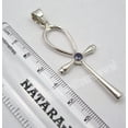 thumbnail image 3 of SilverStarJewel 925 Solid Silver Wonderful Iolite Gem Ankh Cross Pendant 5.9 CM Indian Jewellers, 3 of 3