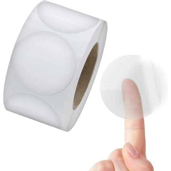 Crystal Clear Transparent 1.5" Round Stickers, Envelope Tab Sealer and Retail Package Round Clear Seal Labels Self Adhesive Stickers, 1000 Stickers Per Roll