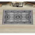 thumbnail image 1 of Bohemian Decorative Rug, Rustic Look Symmetric and Geometric Motif Rounds Boho Petals Inspired Mandala Art, Quality Carpet for Bedroom Dorm and Living Room, 6 Sizes, Grey, by Ambesonne, 1 of 1