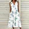 thumbnail image 1 of Robe d'Été Design Décontracté Sans Manches Col en V Longue Robe Sans Manches pour Femmes 2023, 1 of 5