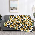 thumbnail image 2 of Honeii Cute Cow Print Sunflower C print throw blanket, crafted from cozy cotton flannel, offers versatile home decor as a bedding suitable for all seasons.-80"x60", 2 of 6