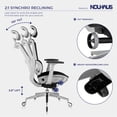 thumbnail image 5 of NOUHAUS Rewind Ergonomic Office Chair with Retractable Leg Rest, Lumbar Support, Mesh Back, 360° Swivel, Wheels, 5 of 8